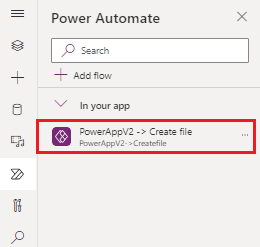 สกรีนช็อตของโฟลว์ในรายการ Power Automate