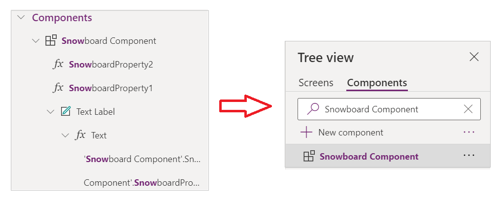 ส่วนประกอบที่เลือกจากผลลัพธ์การค้นหาที่แสดงรายละเอียดส่วนประกอบที่เกี่ยวข้อง