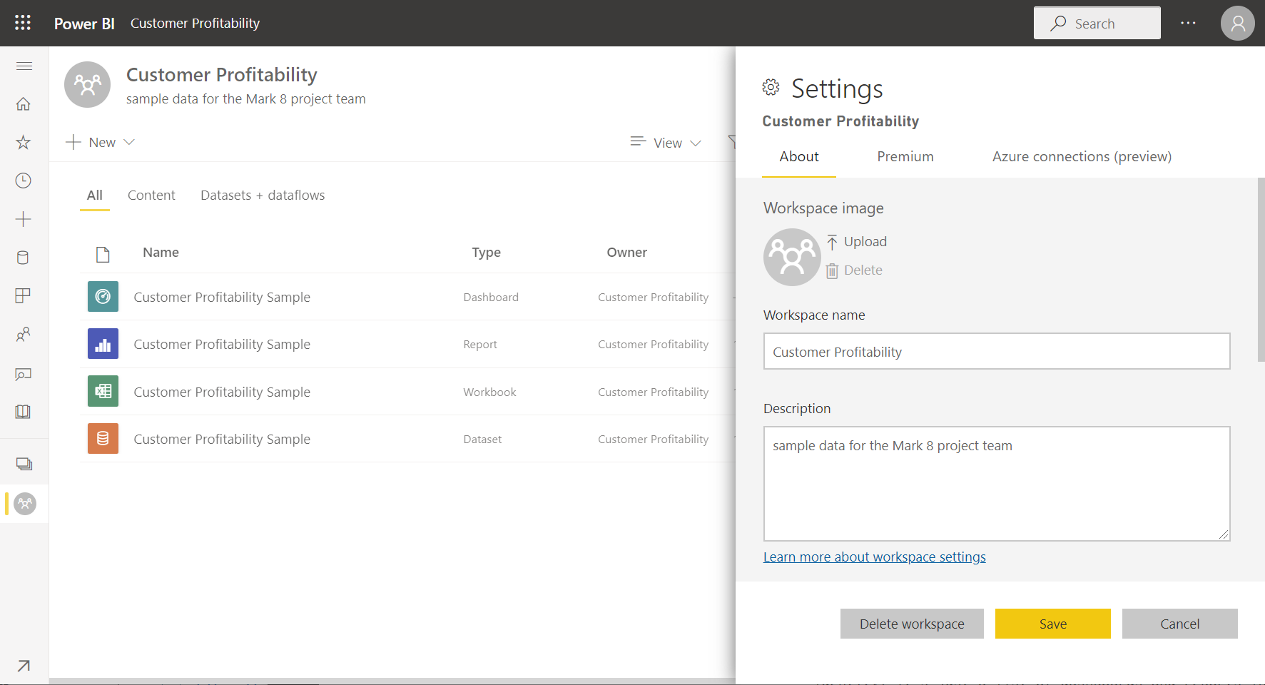 สร้างพื้นที่ทํางานใน Power BI Power BI Microsoft Learn