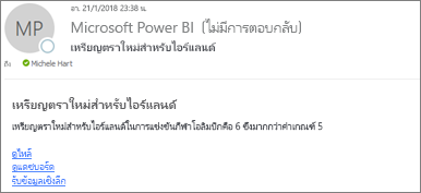 Screenshot of the Power Automate alert email.