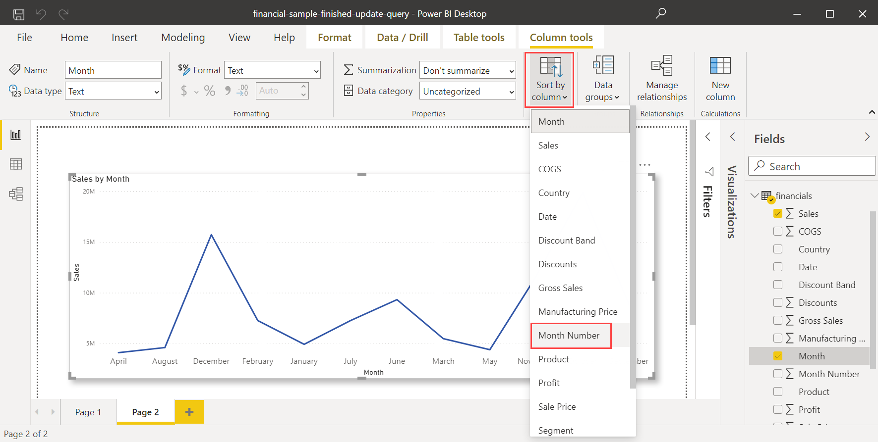 Power Bi Sort By Two Columns In Matrix