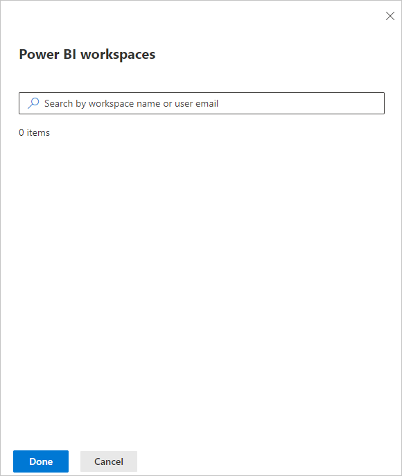 Screenshot of D L P choose workspaces dialog.