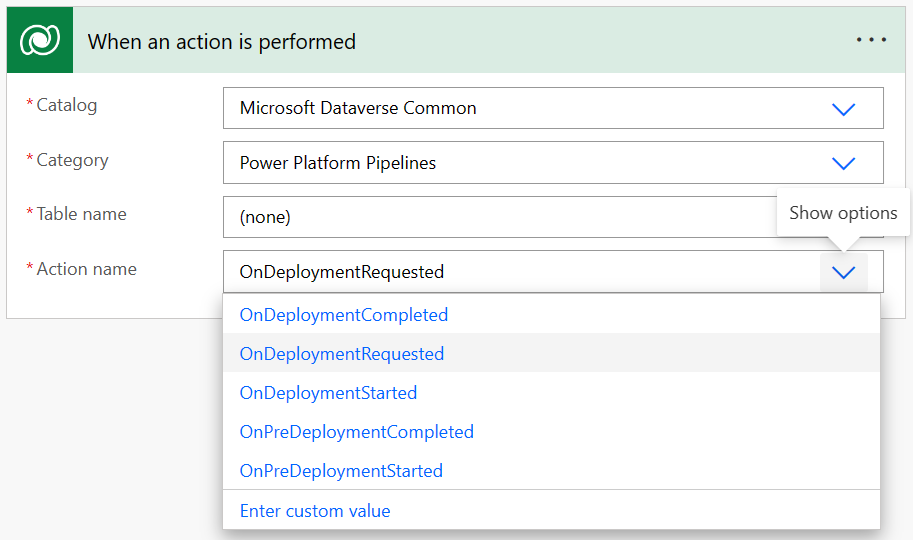 ไปป์ไลน์ทริกเกอร์ใน Power Automate