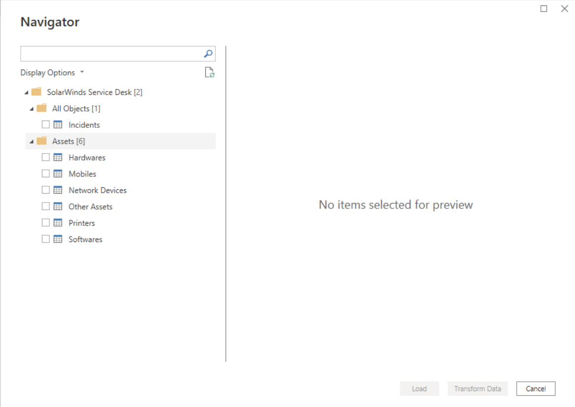 สกรีนช็อตของ SolarWinds Service Desk Navigator