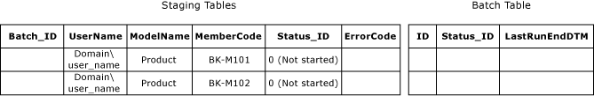 Staging and batch tables