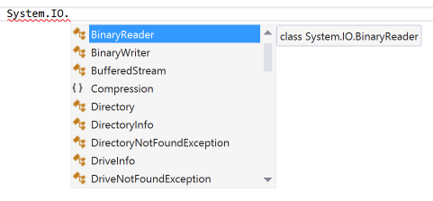 Many more IO classes available in the .NET Framework