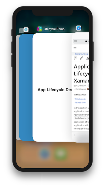The application switcher The application switcher
