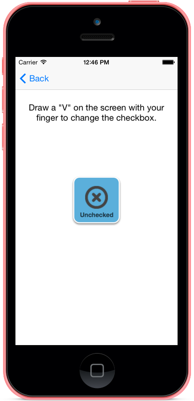 The button unchecked