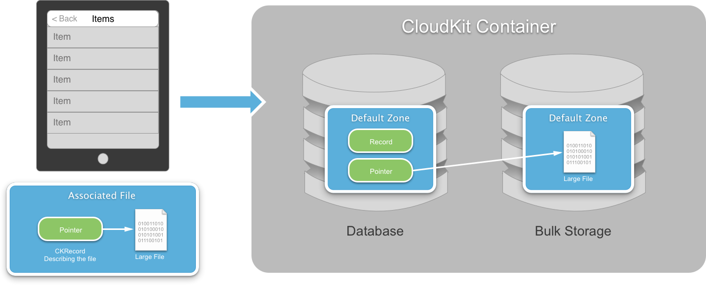 Assets allow for a file of large, unstructured data to be uploaded to iCloud and associated with a given Record