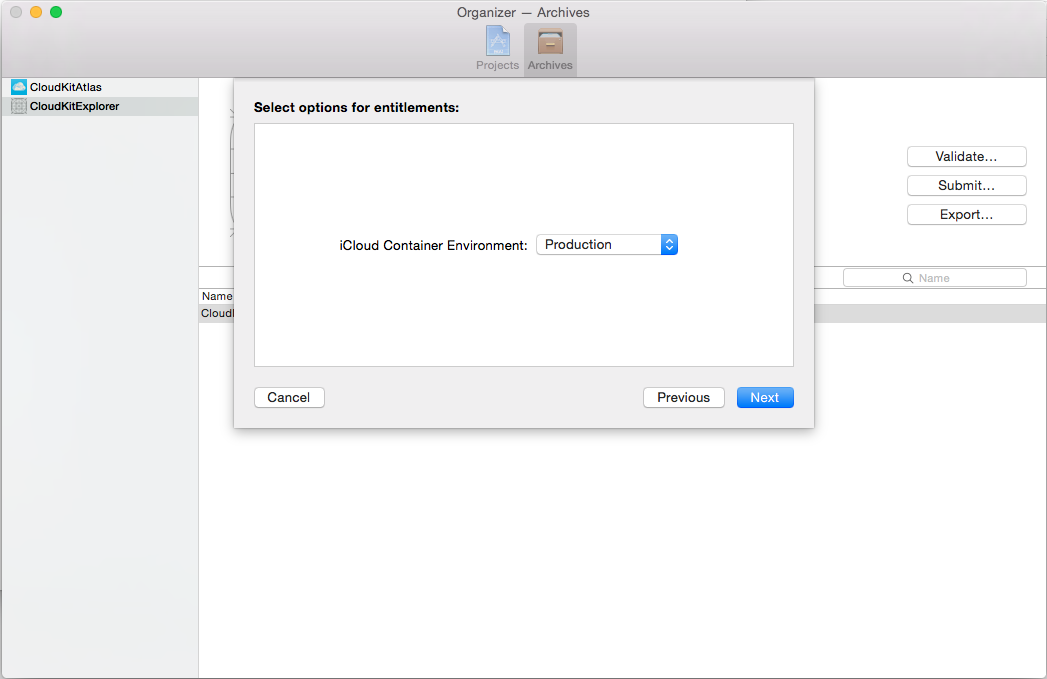 Select Production from the dropdown list