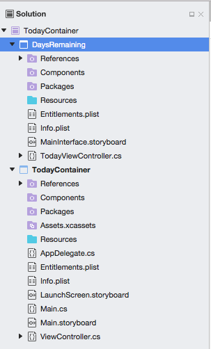 The resulting Solution should now have two projects, as shown here