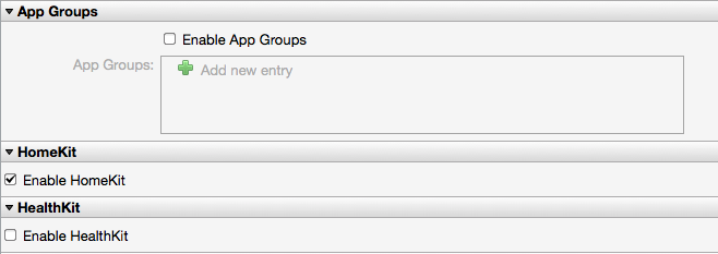 Enable the HomeKit entitlement