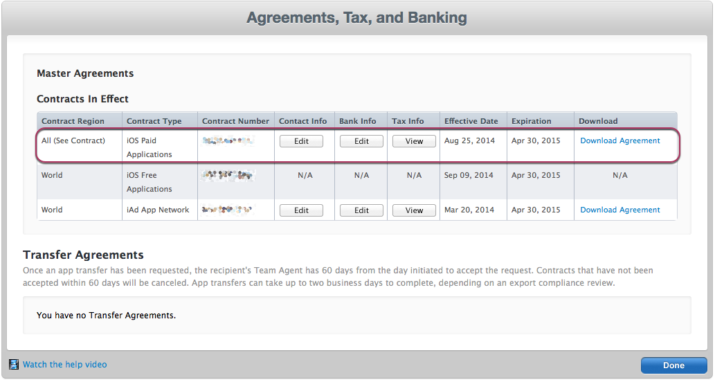 Your Developer Account should have an iOS Paid Applications contract in effect