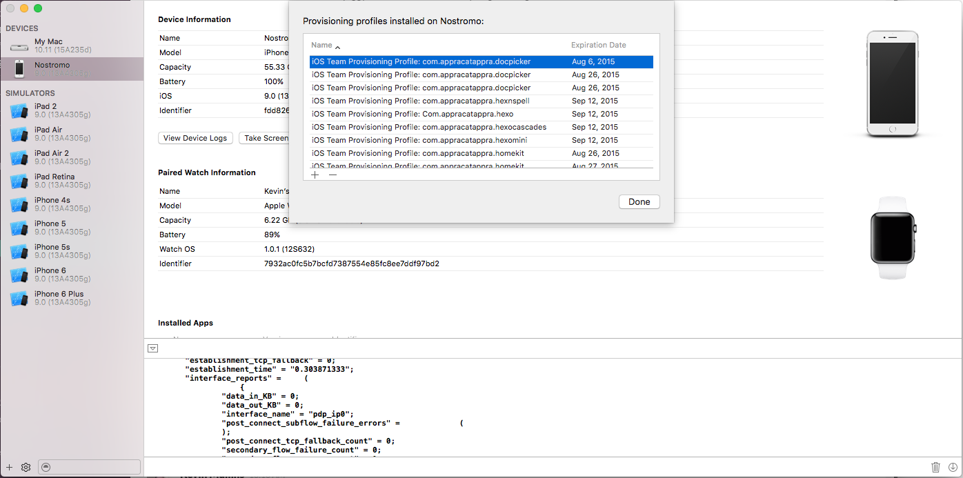 Deleting a provisioning profile