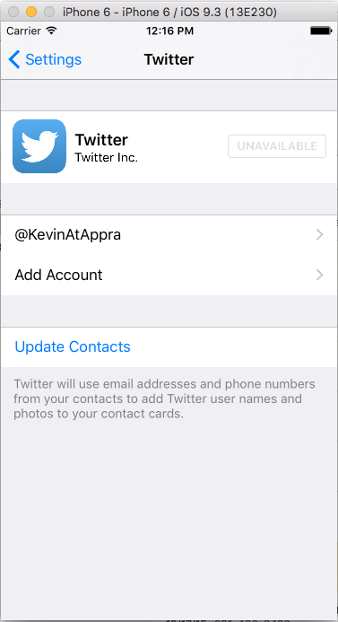 Twitter Account Settings