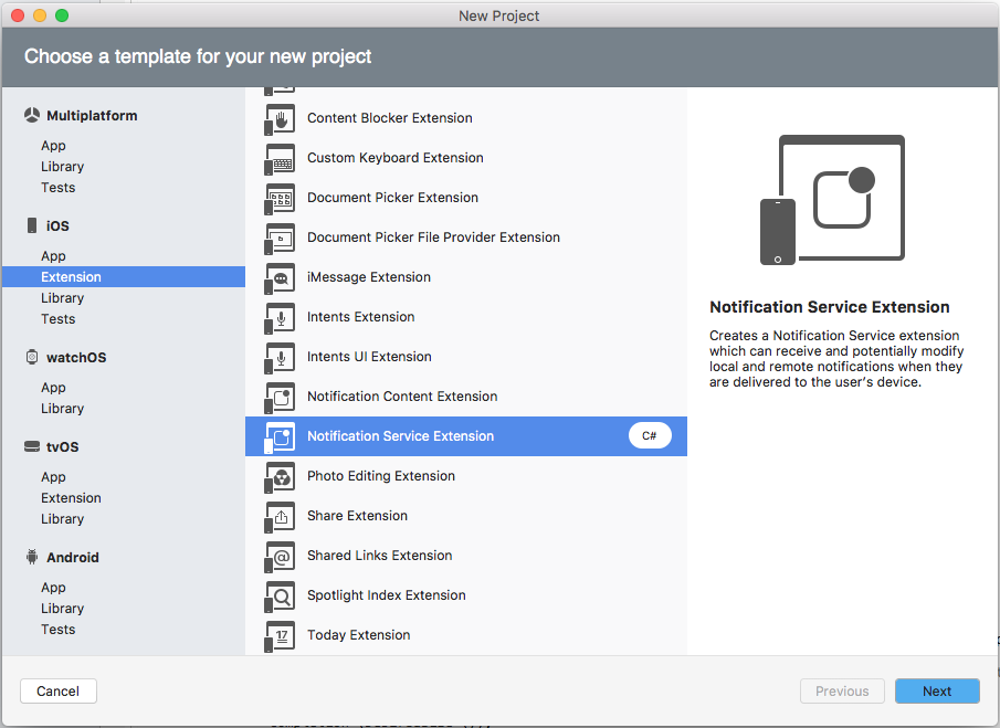 Select Notification Service Extensions