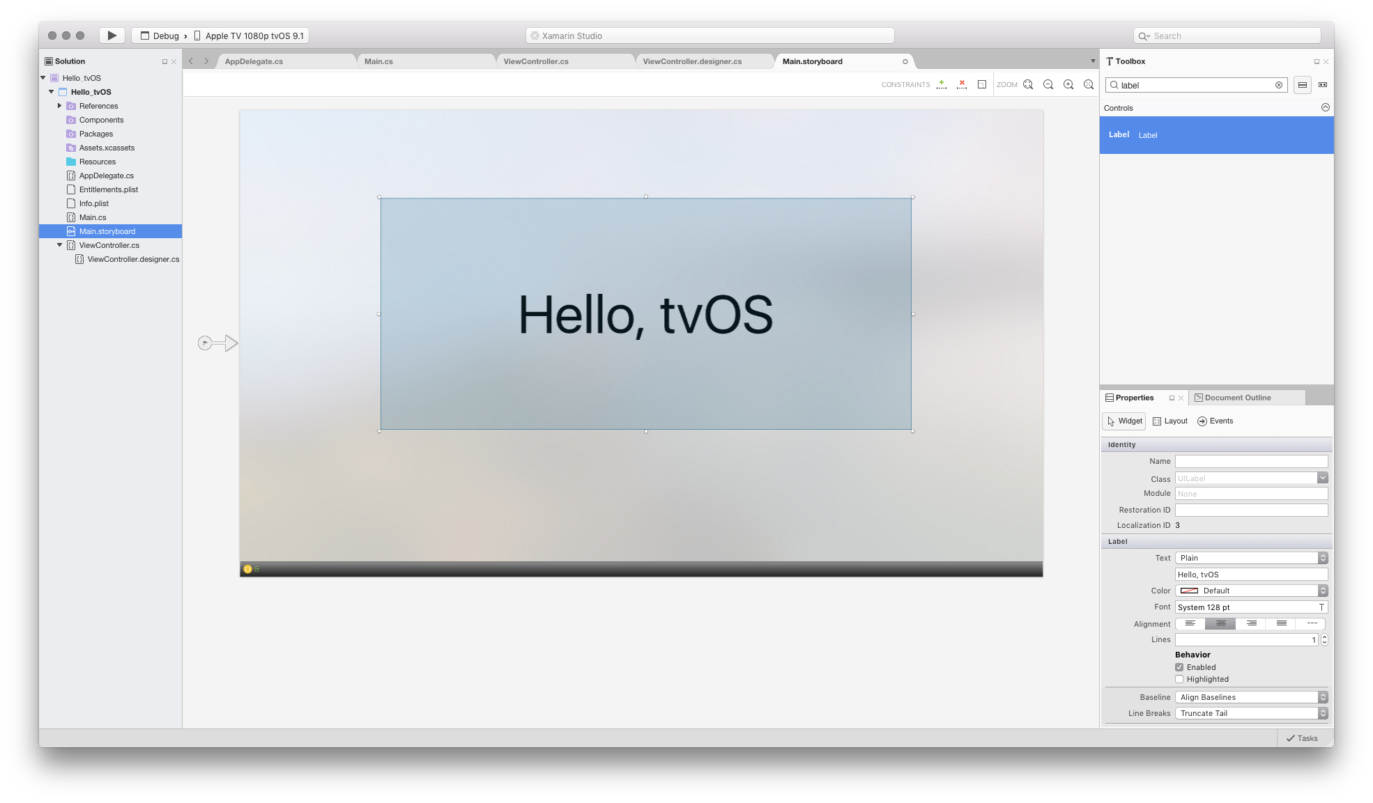 Resize and center the label
