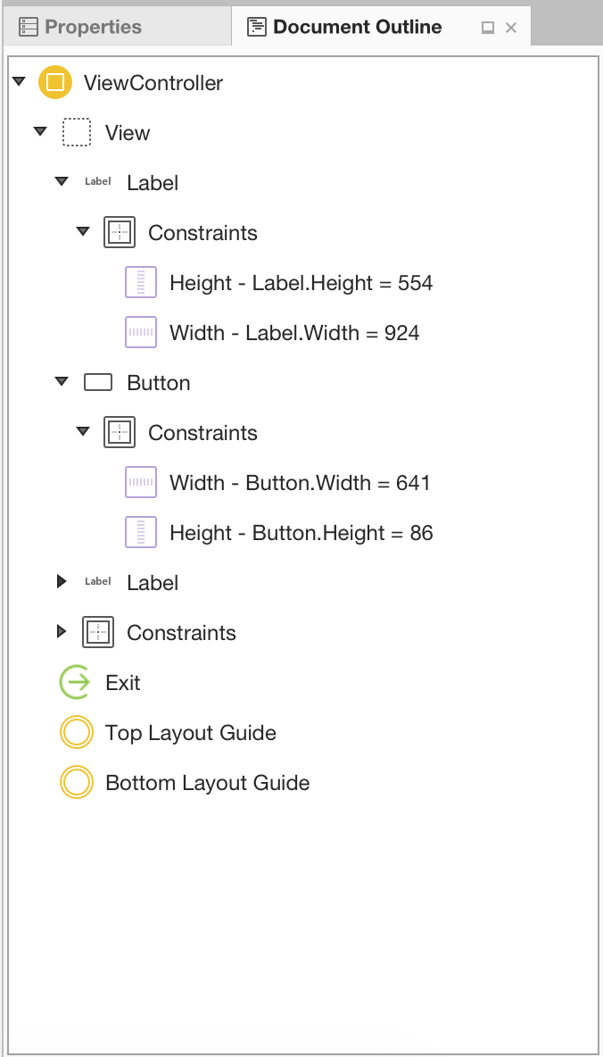 The Document Outline section
