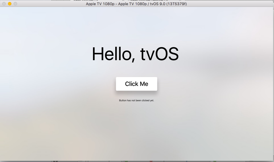 The sample app home screen