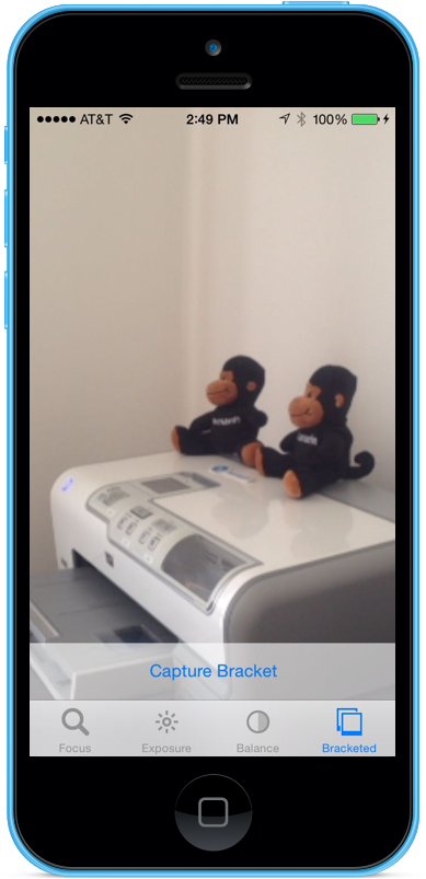 Frame a scene and tap the Capture Bracket button