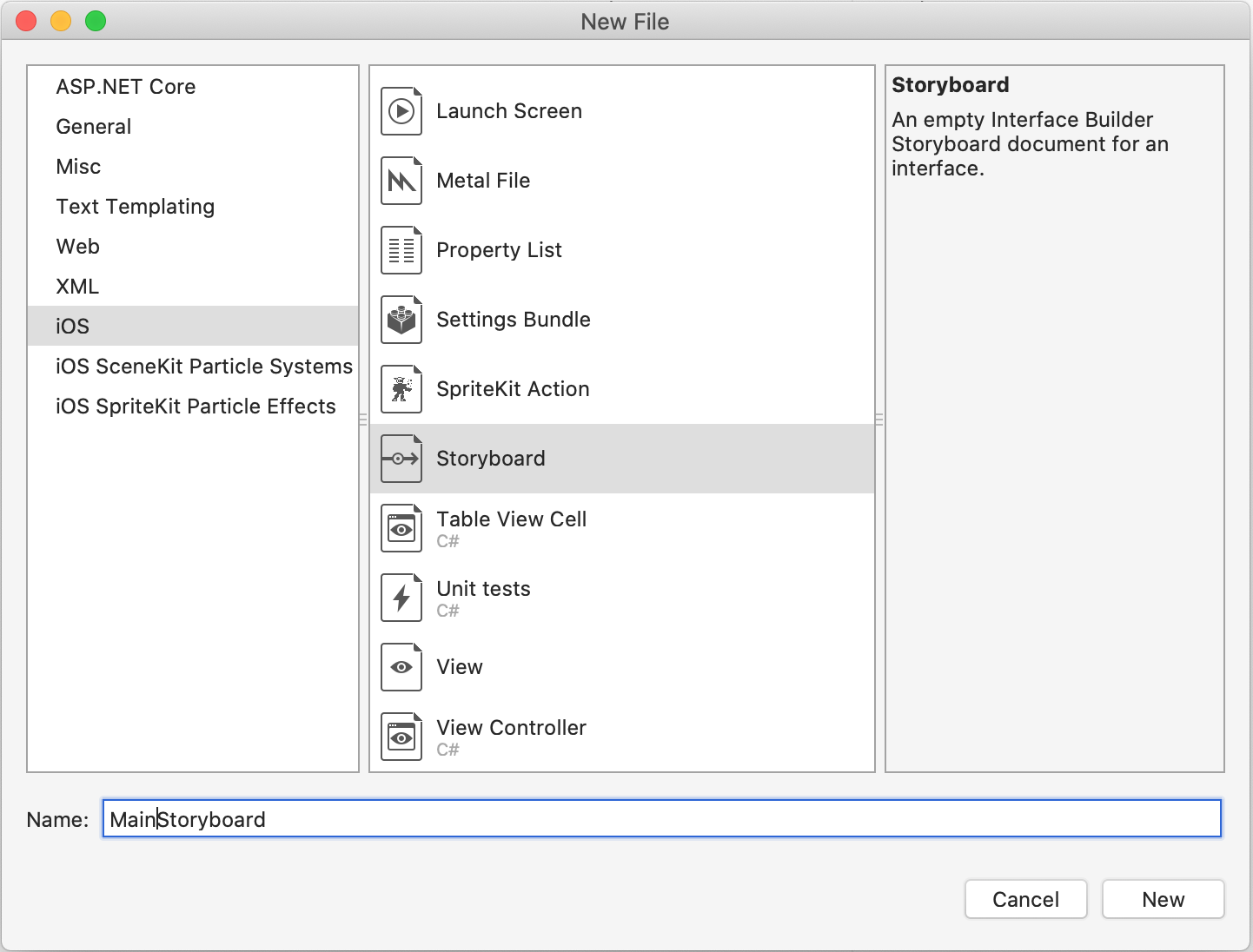 Adding storyboard