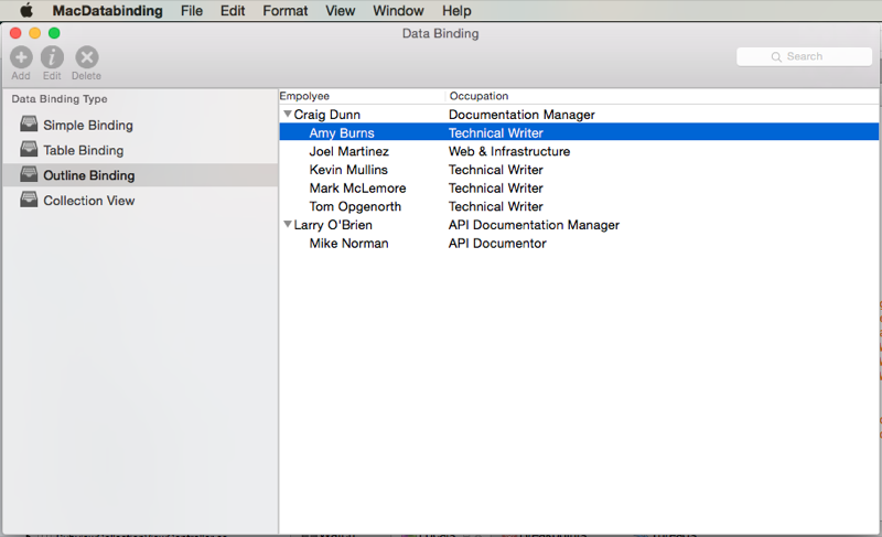 Running the application Running the application, which populates our array of PersonModels.