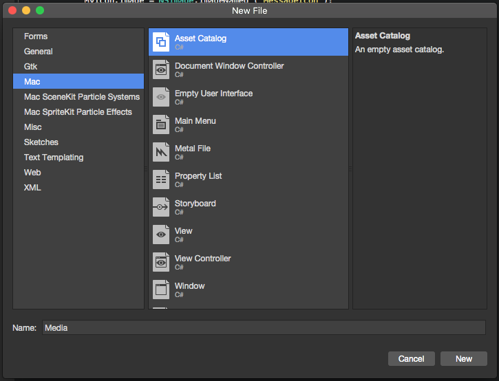 Adding a new Asset Catalog Adding a new Asset Catalog