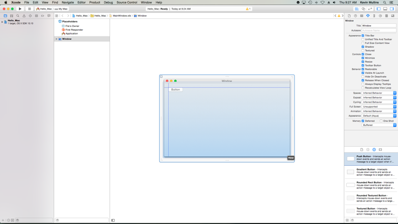 Adding a button to the window Adding a button to the window