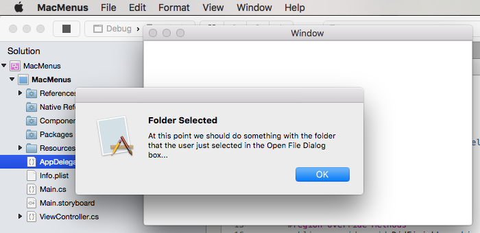 An example dialog message An example dialog message