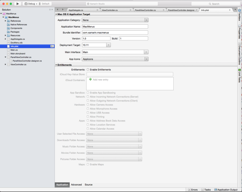 Editing the Info.plist file Editing the Info.plist file