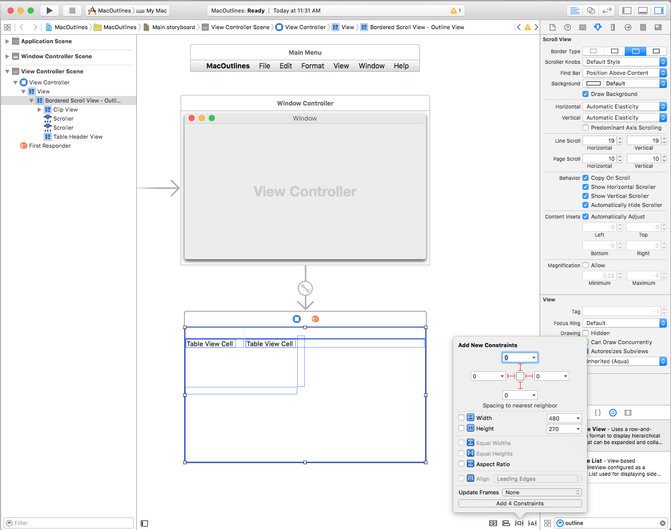 Editing the constraints