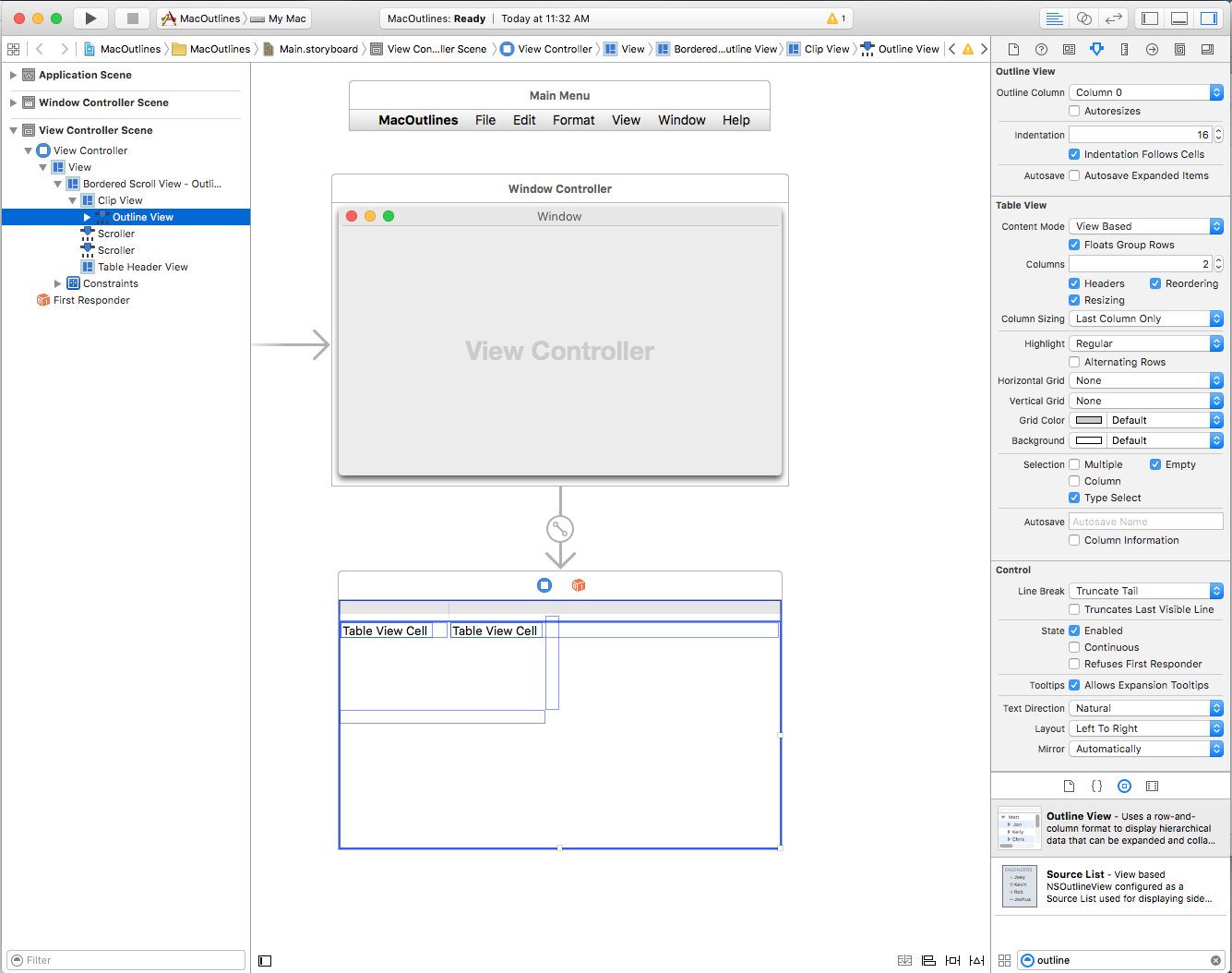 Screenshot shows the properties available in the Attribute Inspector.
