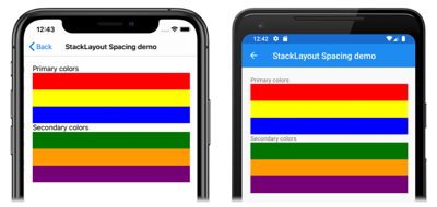 StackLayout without any spacing Screenshot of a StackLayout without any spacing