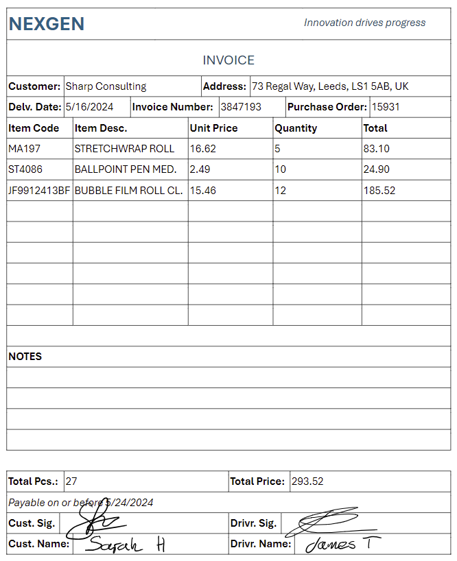 Example Invoice