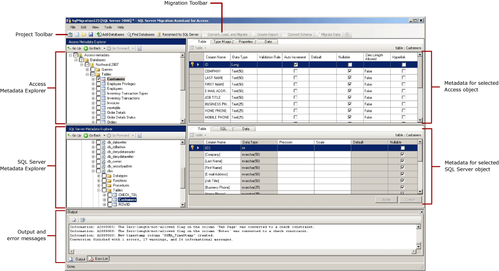 SSMA for Access Graphical User Interface SSMA for Access Graphical User Interface