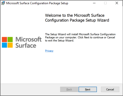 On the Welcome page, select Next.