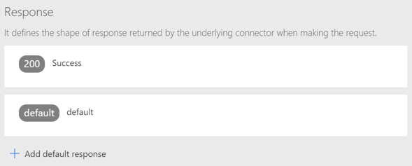 Screenshot showing the responses that are available for configuration.