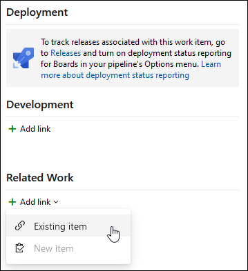 Screenshot of the Deployment, Development, and Related Work information.