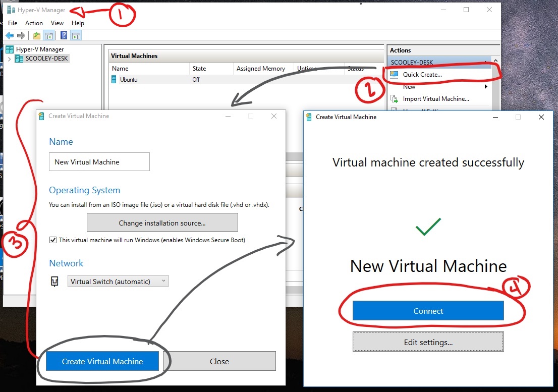 Create A Virtual Machine With Hyper-V On Windows 10 Creators Update ...