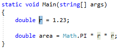 Screenshot of Highlighted code for Rename - C#.