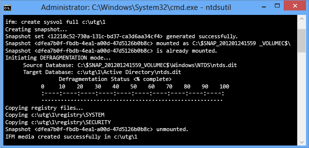 Screenshot of a terminal window that shows the process for creating IFM media.