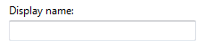 Screen shot of a text box with Display name label