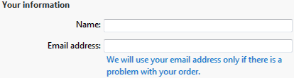 screen shot of text stating e-mail address use