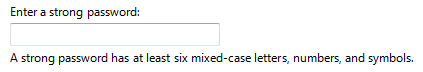 screen shot of supplemental text about passwords