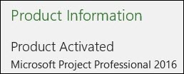 Product Information - Project Professional 2016.
