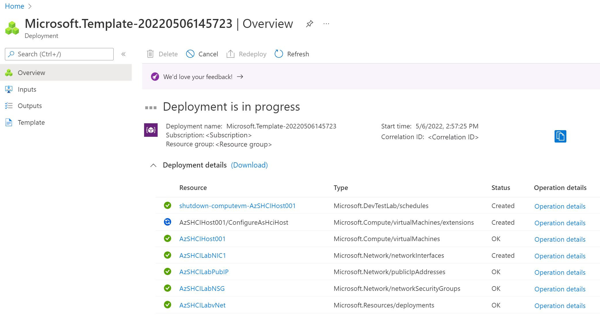 DEVAM eden ARM şablonunu dağıtma