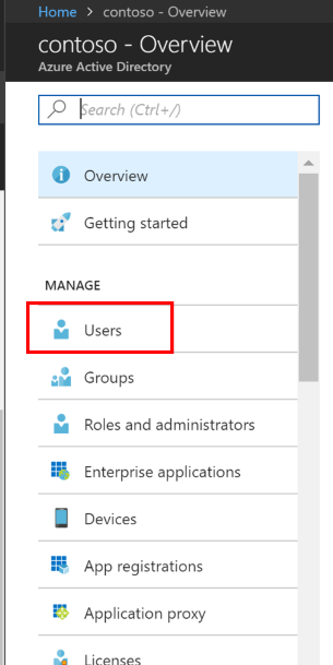 Screenshot that shows the User option selected in the Manage section where you create a global administrator in Azure AD.