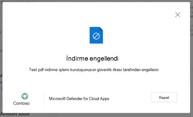 İndirme engellendi iletisinin ekran görüntüsü.