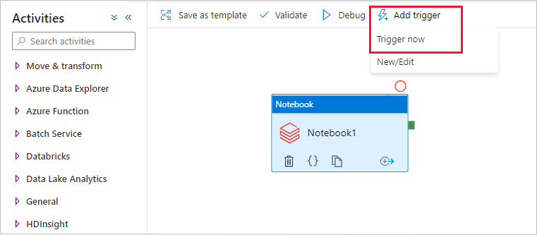 'Şimdi tetikle' komutunu seçmeyi gösteren ekran görüntüsü.