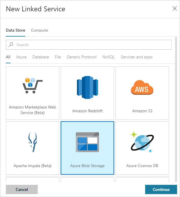 Data Factory için Azure Depolama bağlı hizmeti oluşturma.